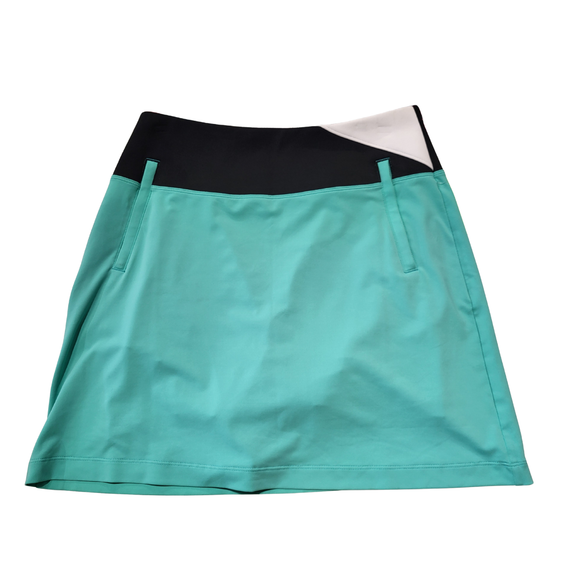 Annika by Cutter & Buck Aqua, Black & White Colorblock Skort Size S