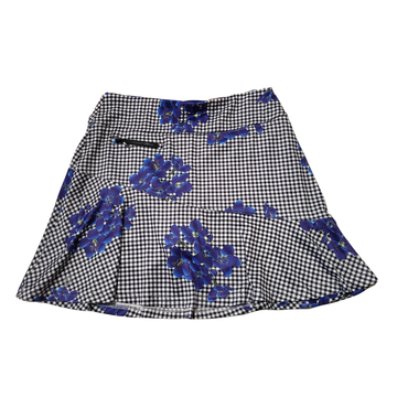 GGBlue Black Gingham & Royal Flower Skort Size S - 0