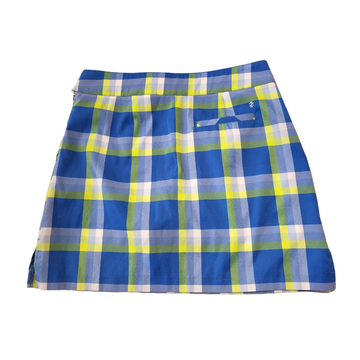 Women's Izod Blue/White/Yellow Plaid Golf Skort Size 2 - 0