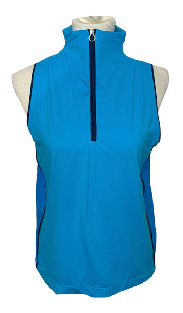 Kinona Turquoise & Blue Colorblock Funnel Top Size M