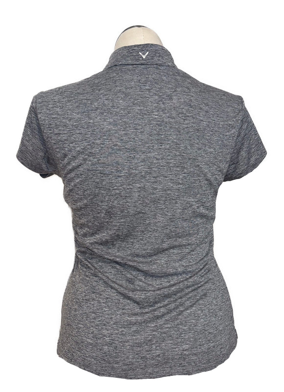New Callaway Women's Heather Gray Snap Golf Polo Size L MSP$70