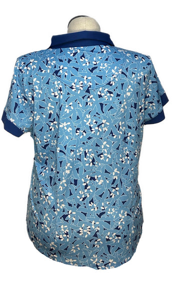 Sport Haley Women's Light & Dark Blue Print Short Sleeve Top w/Logo Size XXL - 0
