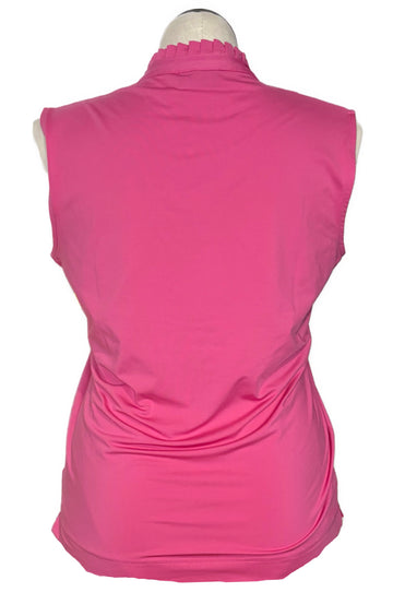 Daily Sports Pink Sleeveless Polo w/ Ruffle Collar Size XL - 0