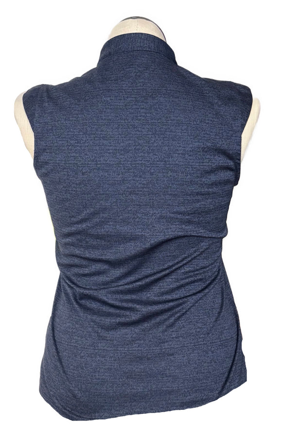 Greg Norman Navy Heather Sleeveless Mock Polo Size L