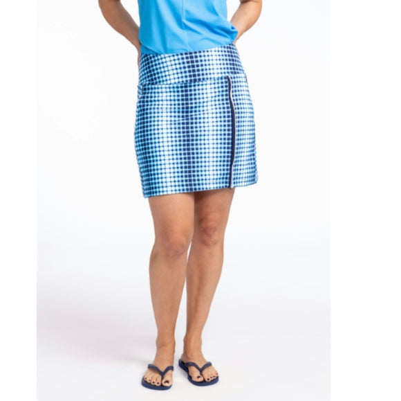 New Kinona Sport Summer Sass Golf Skort - Ocean Plaid Size L $138