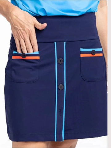 New Kinona Sport Navy Long Strides Golf Skort - Navy -Size L MSP$128 - 0