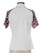 Tail Women's White Short Sleeve Golf Top w/ Maroon & Black Inserts Size S-3