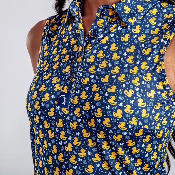New Bogey Brothers Big Duck Energy Sleeveless Golf Polo
