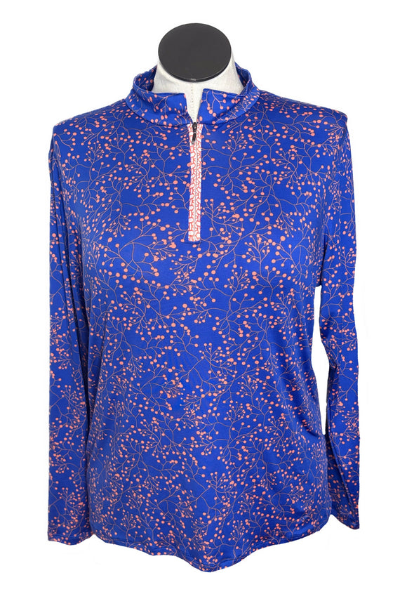 Court Haley Performance Coral & Cobalt Pullover Size XL