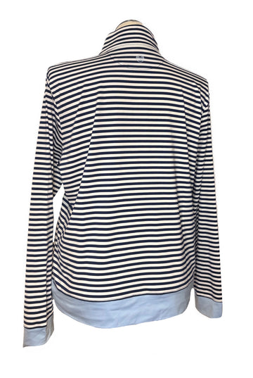 Renwick Navy & White Striped Pullover w/ Periwinkle Trim Size XXL - 0