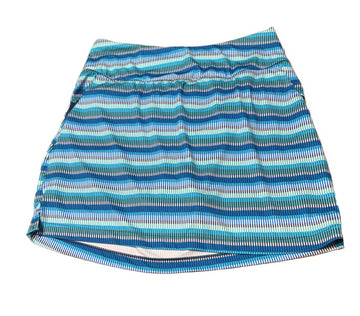 Adidas Navy, Blue & Aqua Woven Dash Print Skort Size L