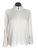 Ibkul White Textured Zip Pullover w/ Logo Size XXL MSP$110-1