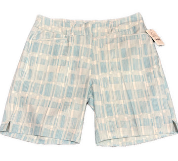 New Adidas White & Turquoise Printed Shorts Size 6 MSP$70