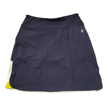 GGBlue Navy & White Colorblock Skort w. Yellow Zippers Size XS - 0