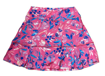 Dona Jo Pink and Blue Floral Stamp Skort Size S