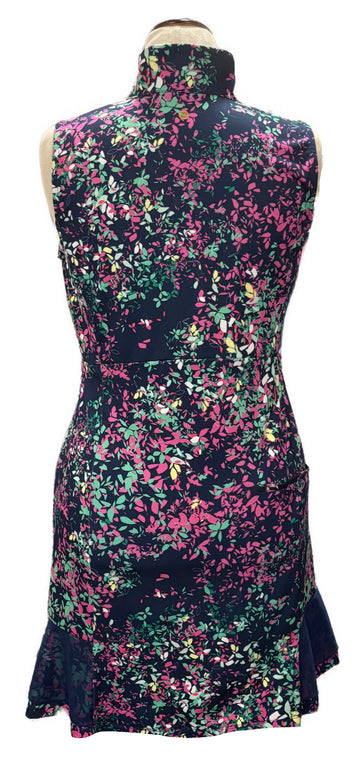 EP NY Navy, Pink & Green Foliage Women's Golf Dress Size M - 0
