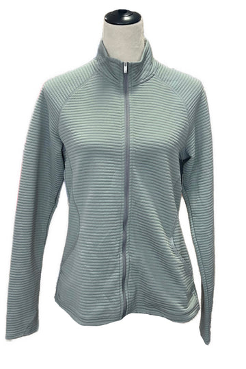Women's Adidas Textured Gray Full-Zip Golf Jacket Size M