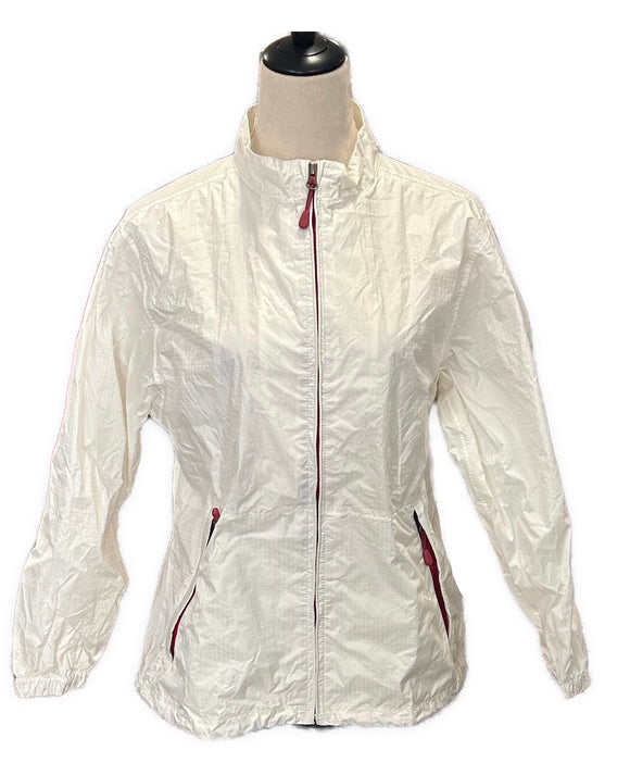 Women's Sun Mountain White Full-Zip Rain Jacket Size M