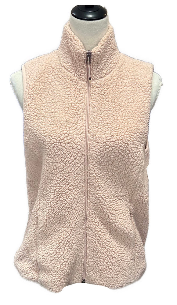 Calia Light Pink Sherpa Fleece Vest Size M MSP$80