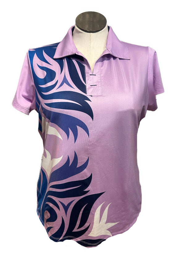 Lopez Women's Purple & Navy Short Sleeve Golf Top Size XL