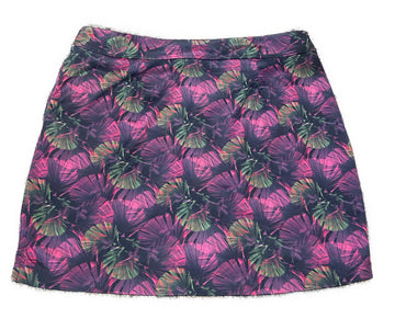 Greg Norman Hot Pink, Green & Navy Foliage Pull-On Skort Size M