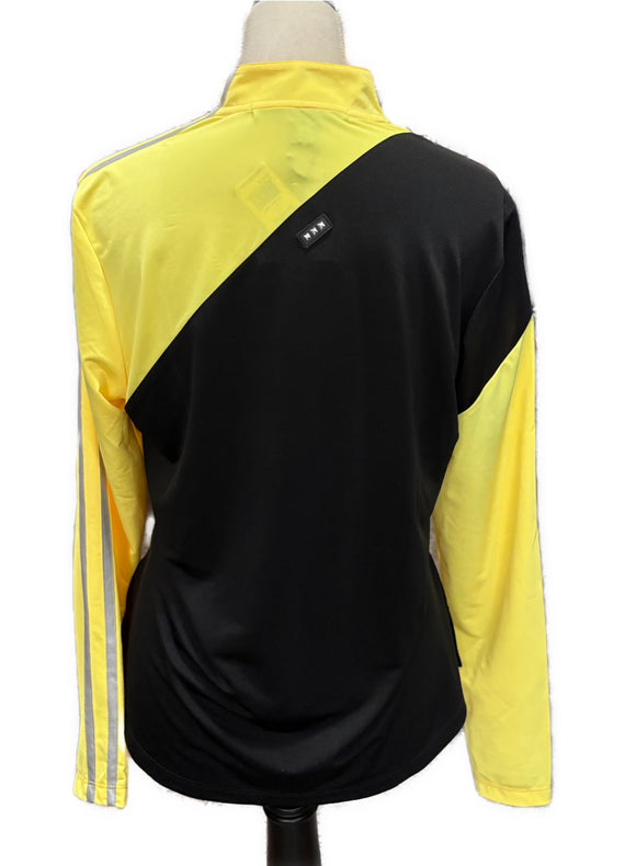 New Jamie Sadock Yellow, Silver & Black Full-Zip Colorblock Jacket Size M