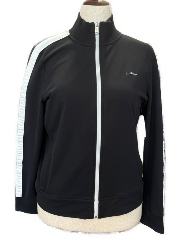 Lauren Active by Ralph Lauren Women's Full-Zip Black Active Fall Jacket Size L MSP$178