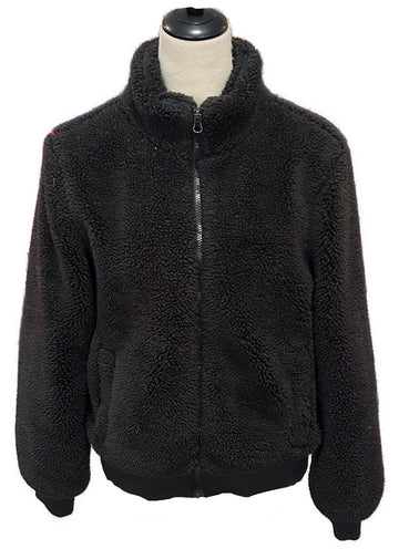 Zyia Active Black Teddy Sherpa Fleece Jacket Size M MSP$90 - 0