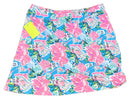 Lulu B Women's Teal & Coral Floral Print Golf Skort Size S-2