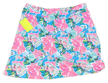 Lulu B Women's Teal & Coral Floral Print Golf Skort Size S - 0