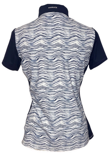 Annika Cutter & Buck White Polo w/ Neon Orange & Navy Size S - 0