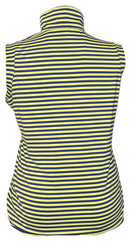 Lopez Women's Navy & Lime Striped Sleeveless Golf Top Size XL-2