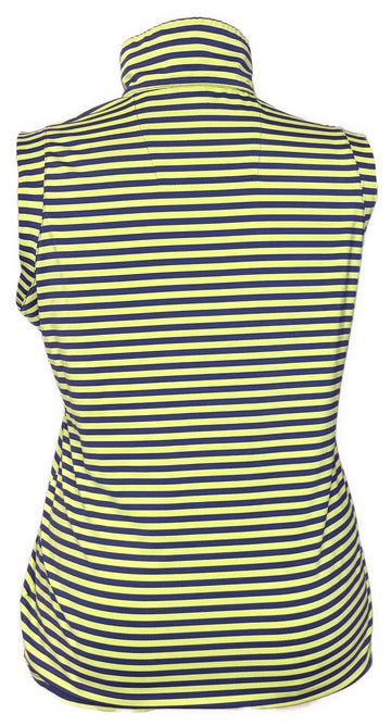 Lopez Women's Navy & Lime Striped Sleeveless Golf Top Size XL - 0