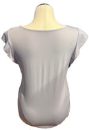 Kinona Gray, Navy & White Cap Sleeve Top Size L-2