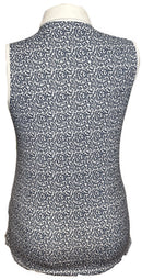 Puma Women's White & Navy Vine Patterned Sleeveless Golf Top Size M-2