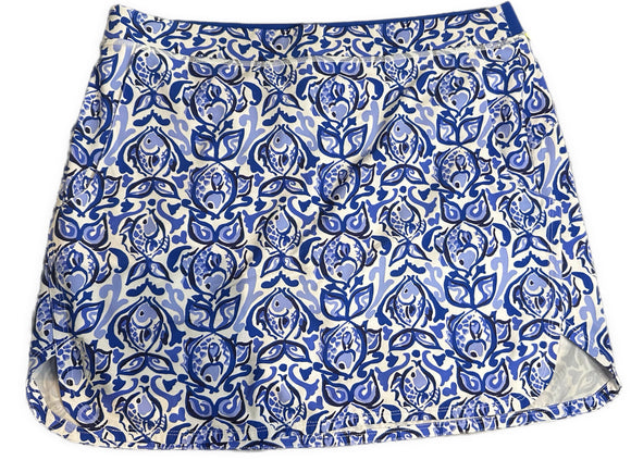 RLX Women's Blue Fish Patterned Golf Skort Size L MSP$138
