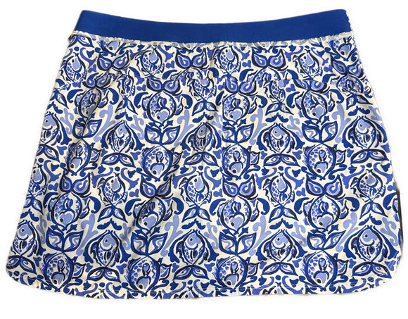 RLX Women's Blue Fish Patterned Golf Skort Size L MSP$138