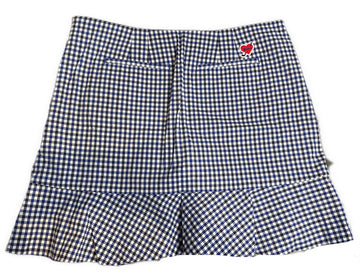 Polo Golf Ralph Lauren Women's Black & Navy Gingham Ruffled Golf Skort Size 10 - 0