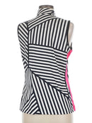 Tail Activewear White & Black STriped Sleeveless Golf Top Size M-2