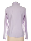 Ibkul Women's Purple Mini-check Zip Mock Sun Shirt w/ Logo Size L-2