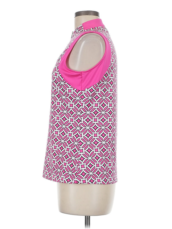 Tail Activewear Pink Mosaic Geo Print Sleeveless Golf Top Size M MSP$92