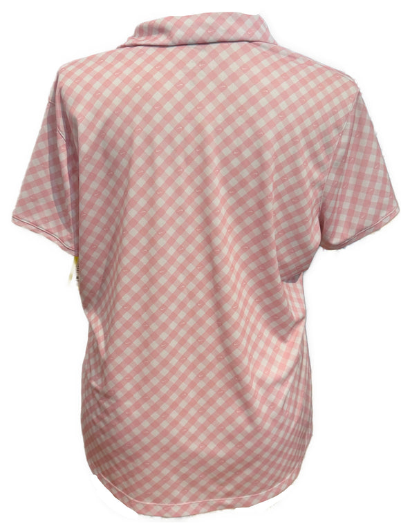 Nike Women's Pink & White Print Short Sleeve Golf Top Size XXL