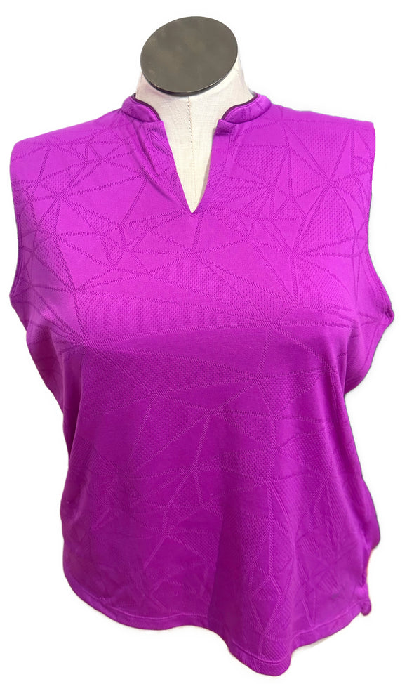 Nike Women's Purple Patterned Sleeveless Golf Top Size XL