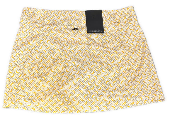 New J.Lindeberg Amelie Print Skort Yellow/White Size M MSP$95