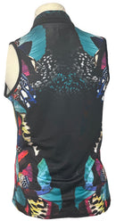 Lucky in Love Women's Black Butterfly Print Sleeveless Golf Top Size M-2