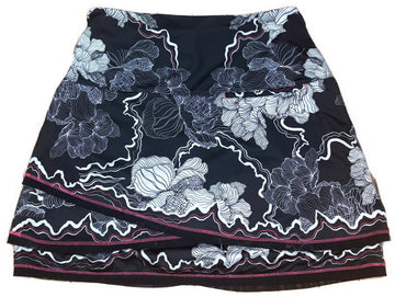 Lucky in Love Women's Black Golf Skort w/White Floral Accents Size S - 0