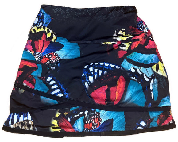 Lucky in Love Women's Black Butterfly Print Golf Skort Size S