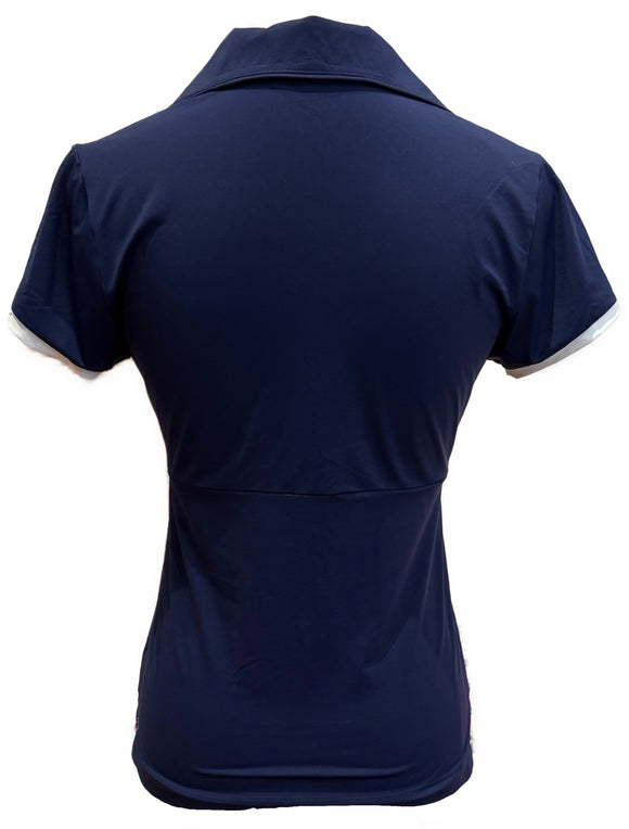 Kinona Navy Polo w/ White Trim Size XS