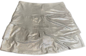 Lucky in Love Women's Silver Snakeskin Golf Skort Size M - 0