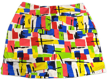 Ibkul Women's Yellow, Red, Green & Blue Print Golf Skort Size M - 0